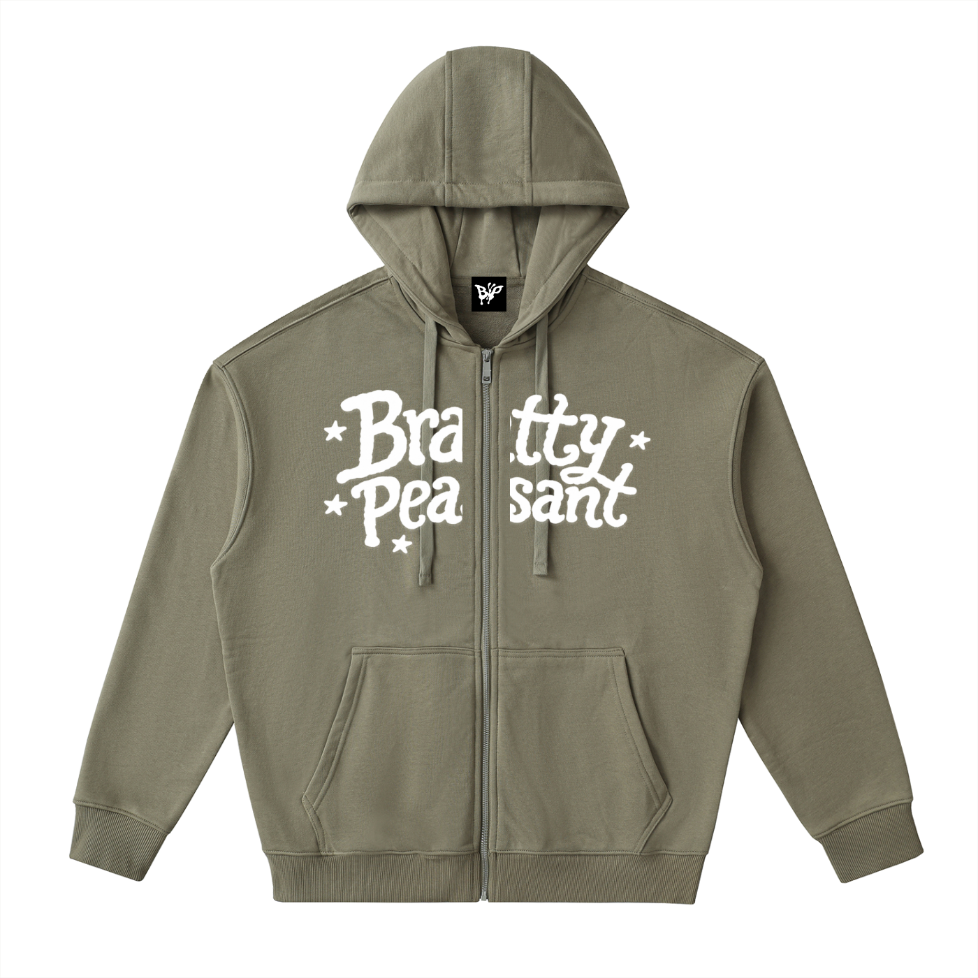 Drop-Shoulder Zip Up Hoodie