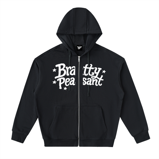 Drop-Shoulder Zip Up Hoodie